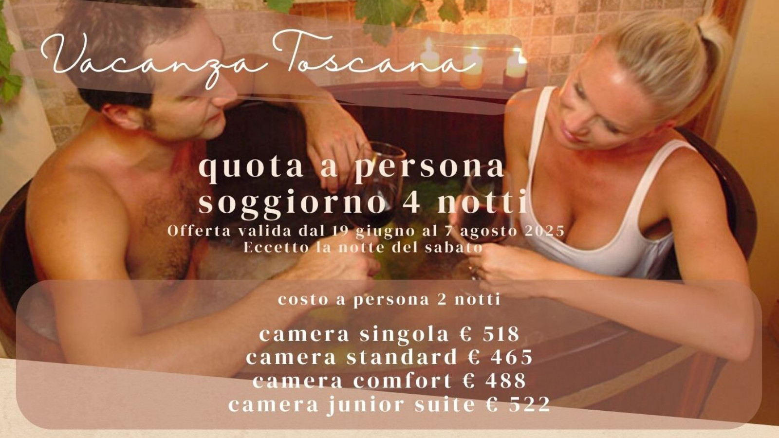 2025 hotel 2 mari vacanza toscana 4 notti IN8